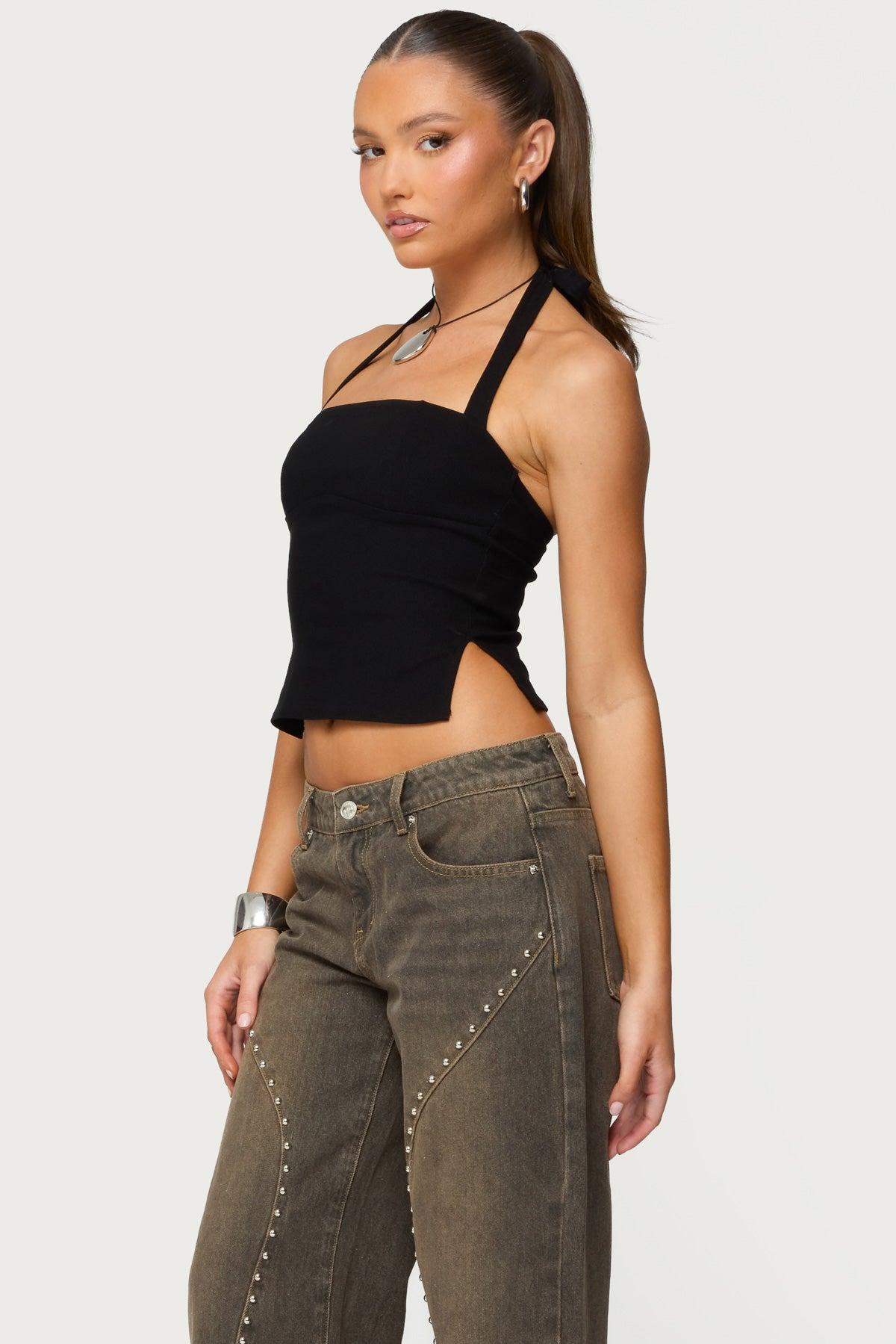 Charliza Stud Low Rise Baggy Jeans Product Image