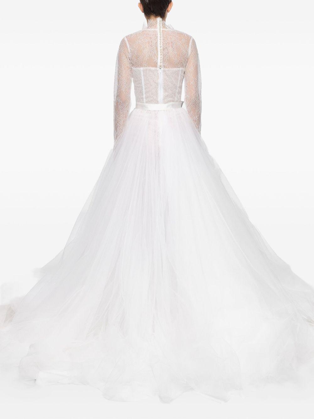 lace long-sleeve gown Product Image