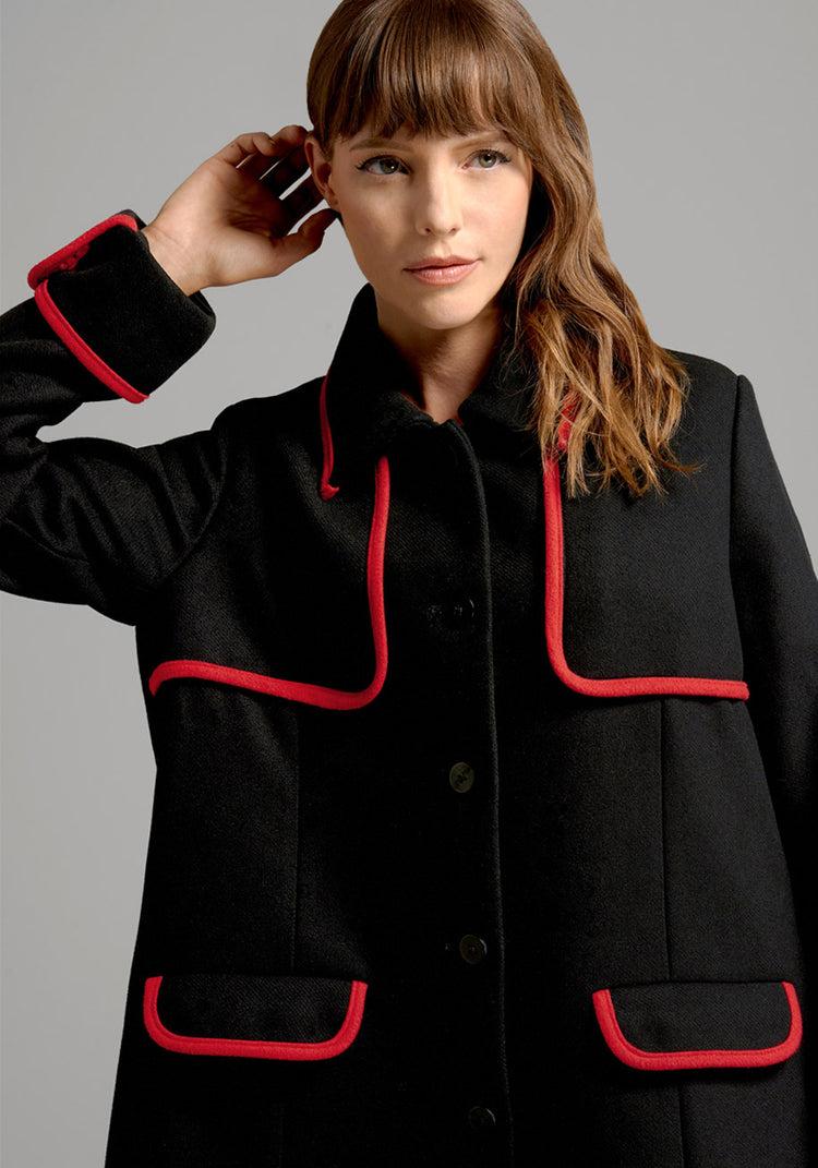 Black Licorice Wool Coat Product Image