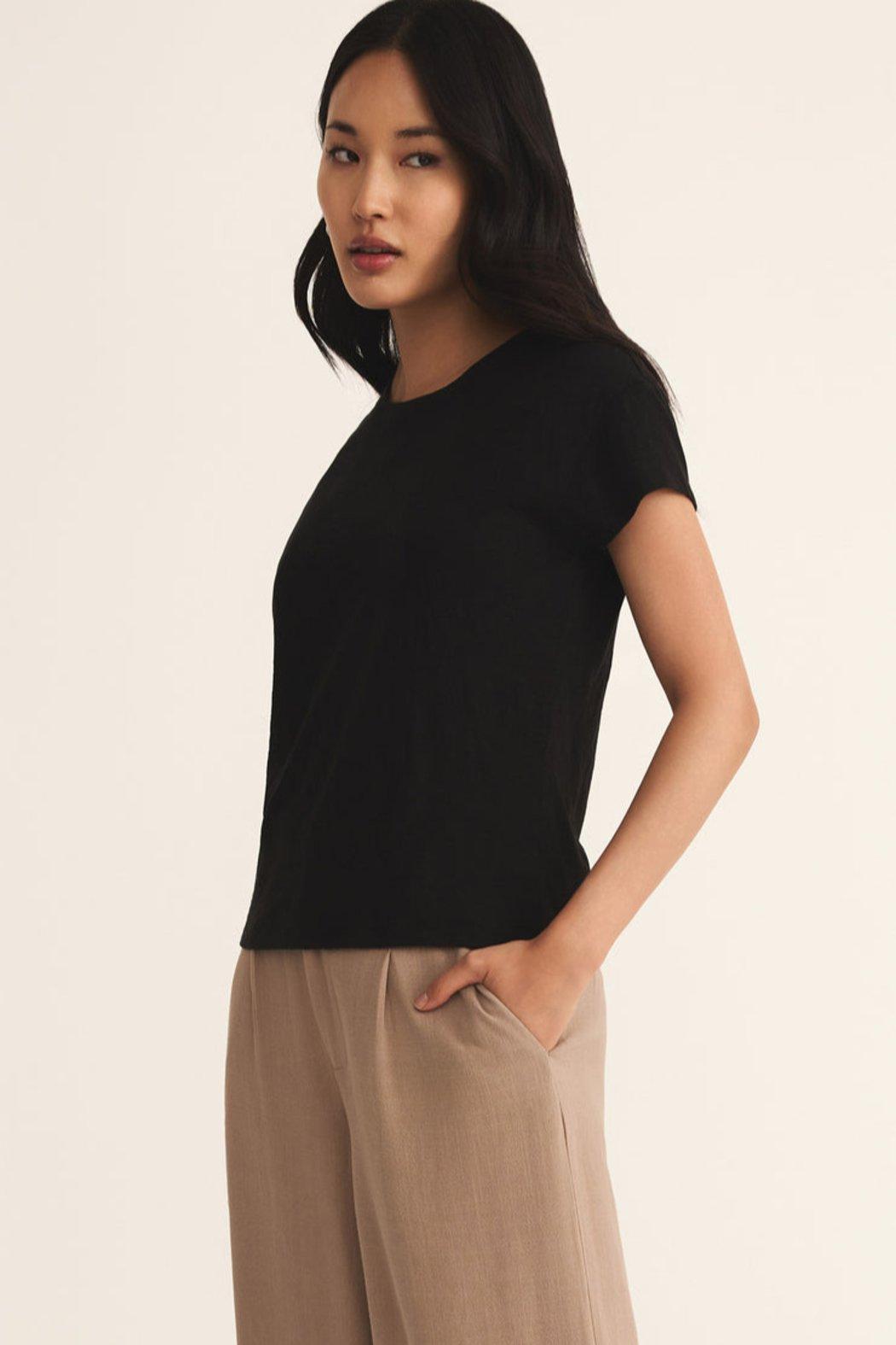 Modern Black Slub Tee Product Image