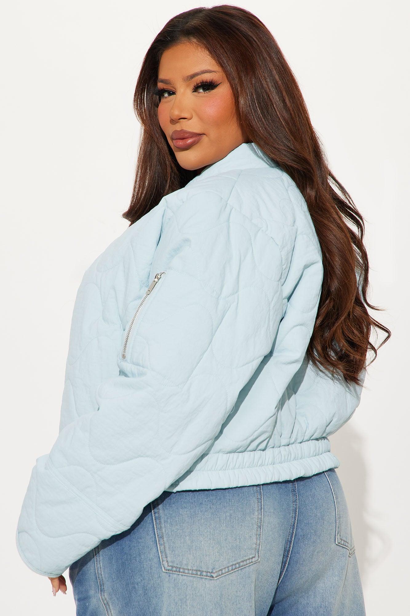 Chloe Quilted Lightweight Puffer Jacket - Light Blue Female Product Image