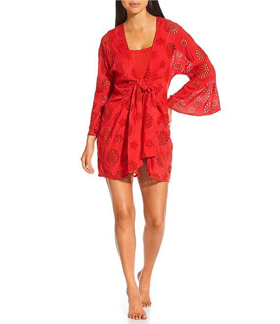 Antonio Melani Eyelet Front Knot Dress Swim Cover-Up Product Image