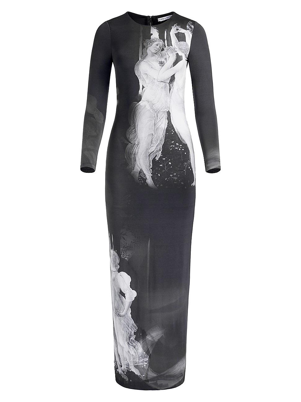 Womens Delora Graphic Long-Sleeve Maxi Dress Product Image