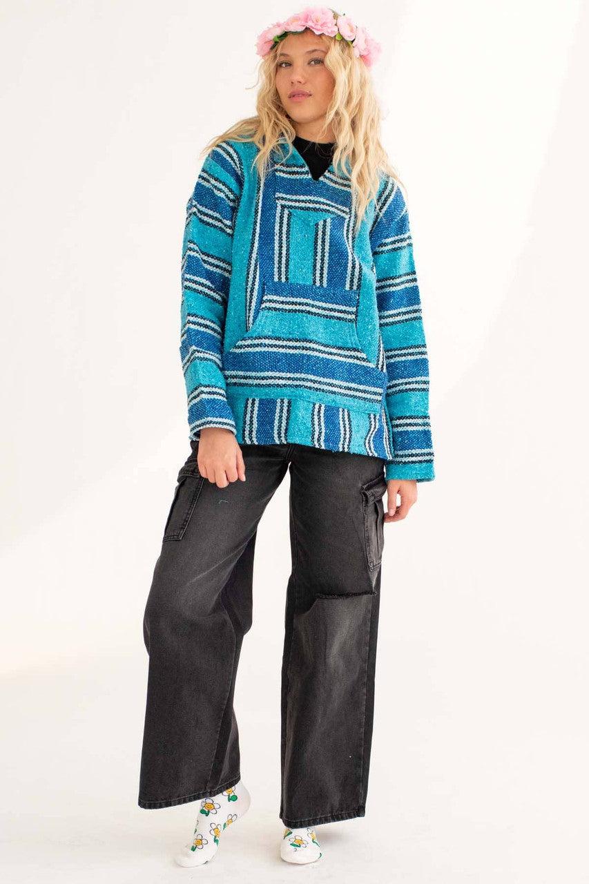 Lightweight Bright Blue Baja Hoodie Product Image