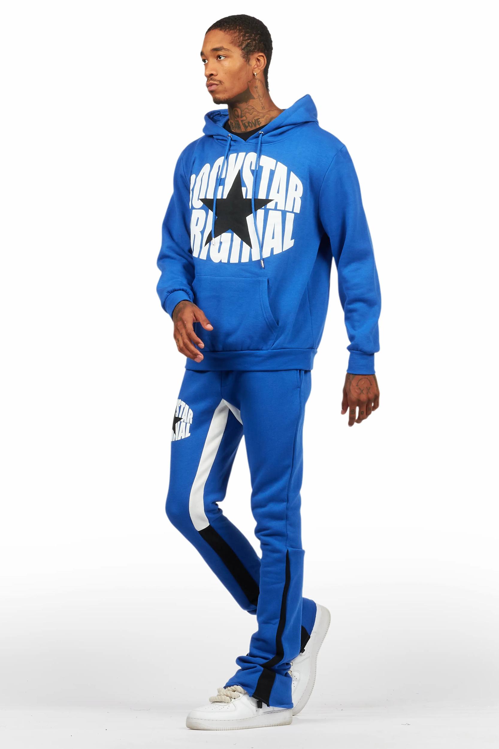 States Royal Blue Hoodie Stacked Flare Track Set Male Product Image
