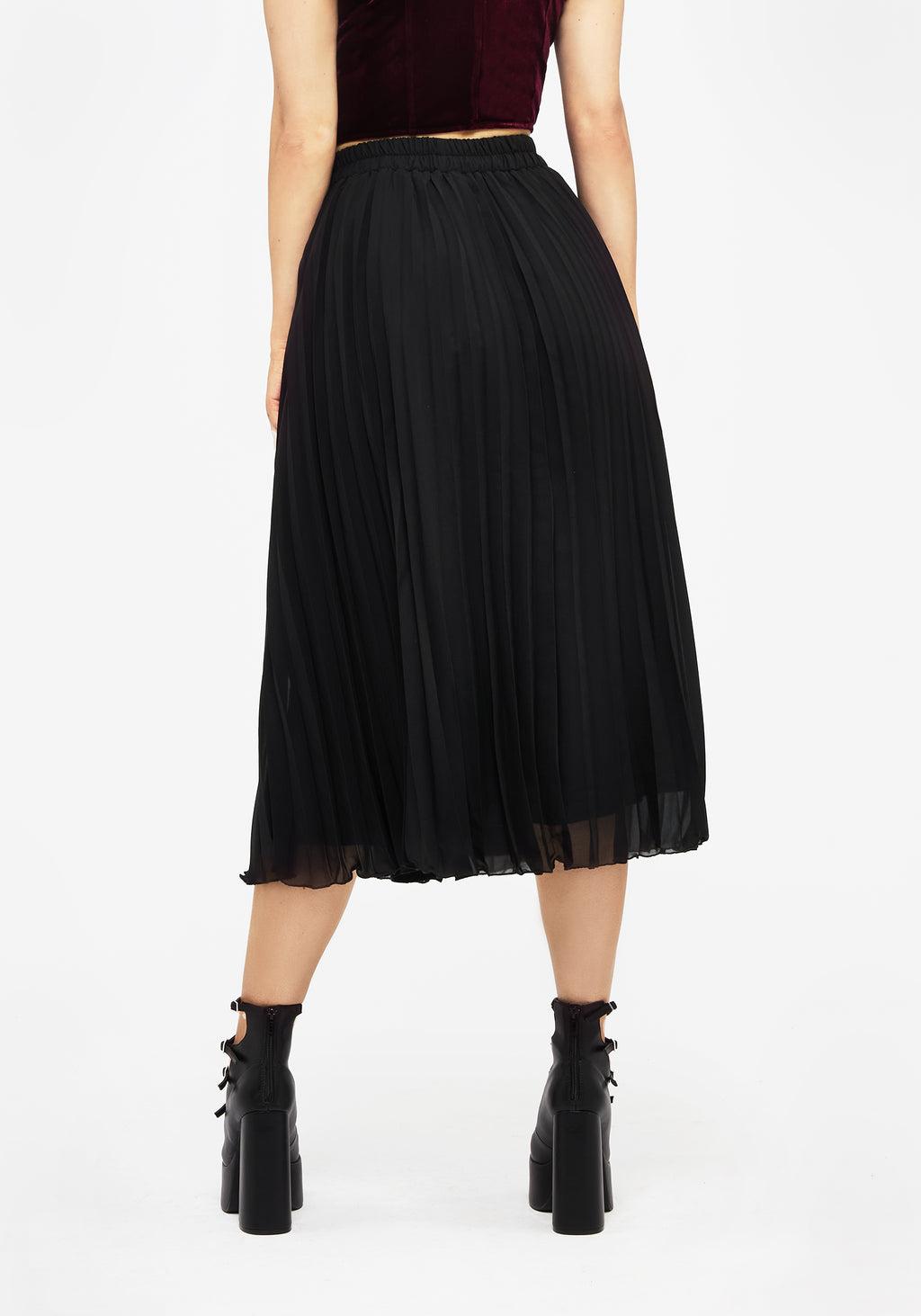 Paridamie Pleated Midi Skirt Product Image