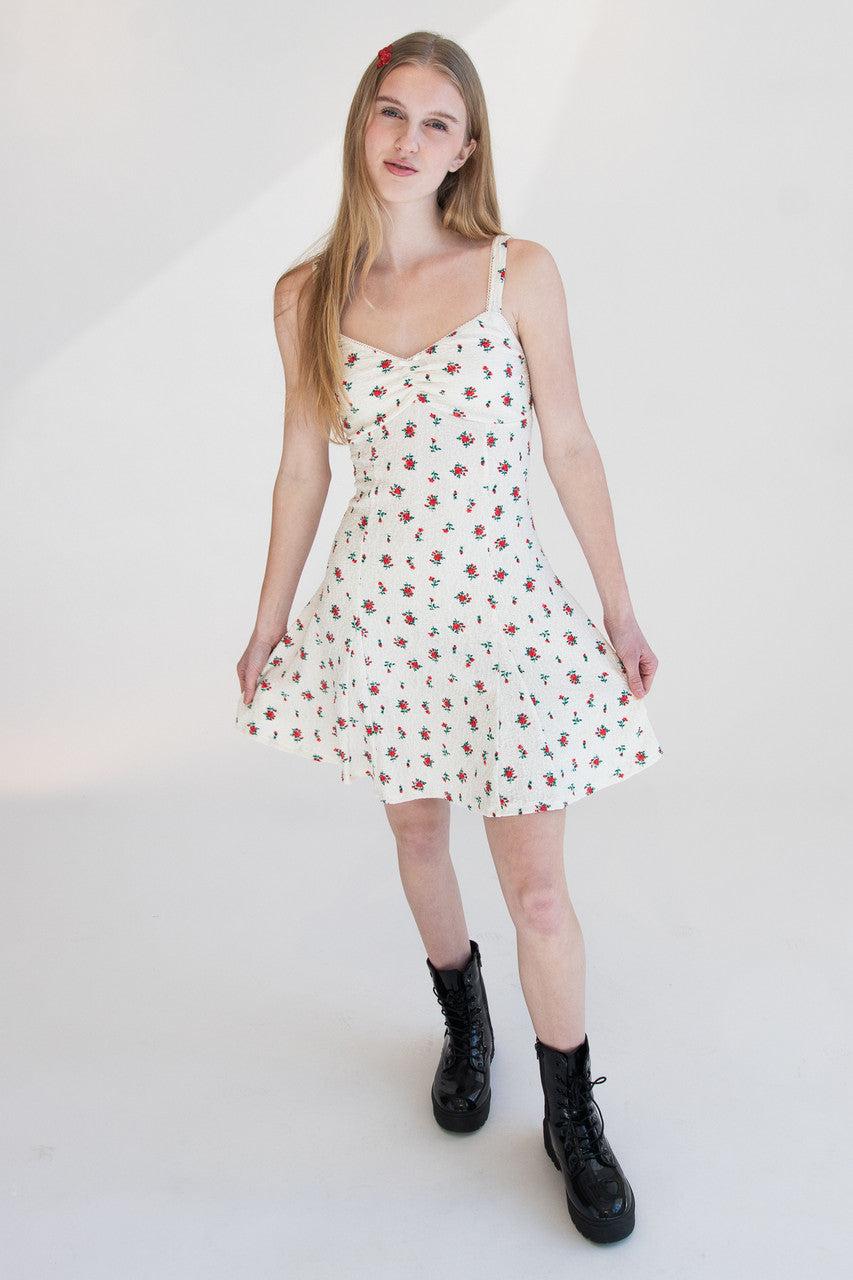 Rose Print Fit & Flare Mini Dress Product Image