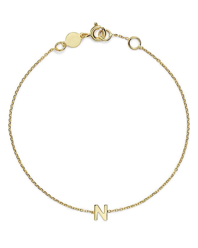 Womens 14K Yellow Gold Initial Charm Bracelet Product Image