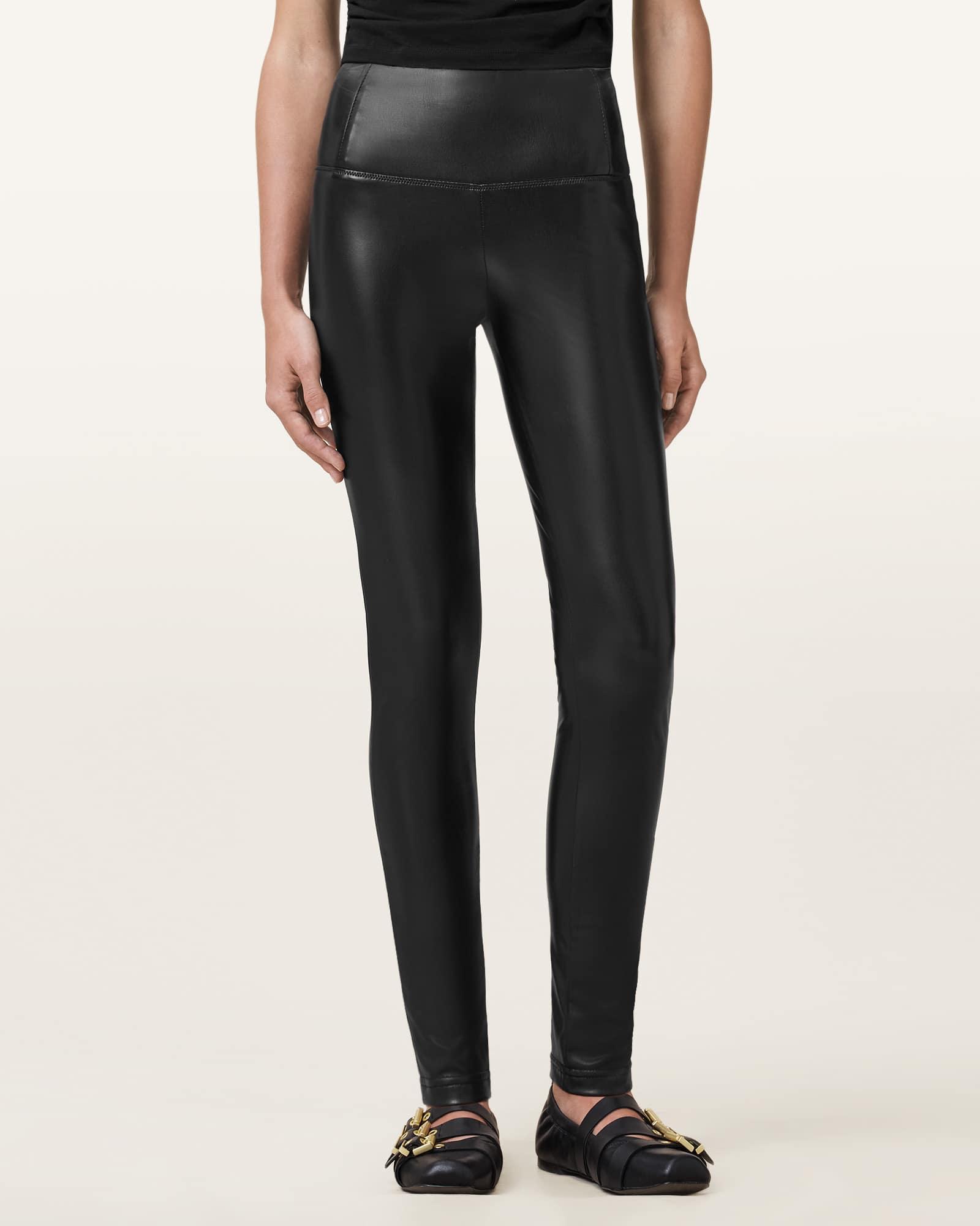 Cora High-Rise Faux Leggings Black | ALLSAINTS US Product Image