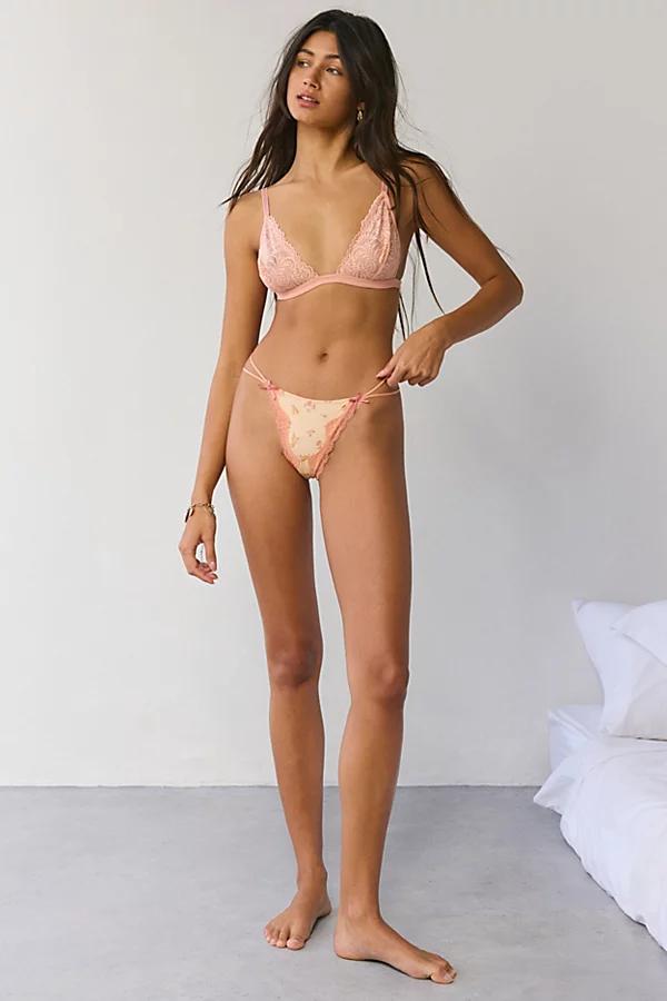 Out From Under Mia Strappy Lace-Trim Thong Womens at Urban Outfitters Product Image