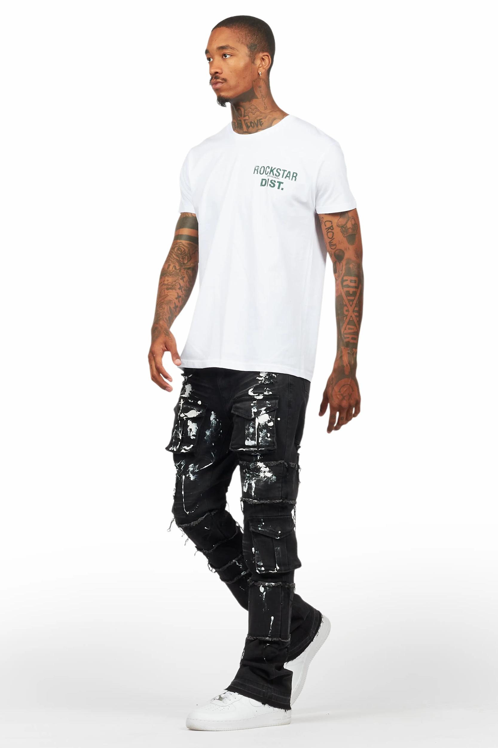 Folly Dark Grey Painter Stacked Flare Jean Male Product Image
