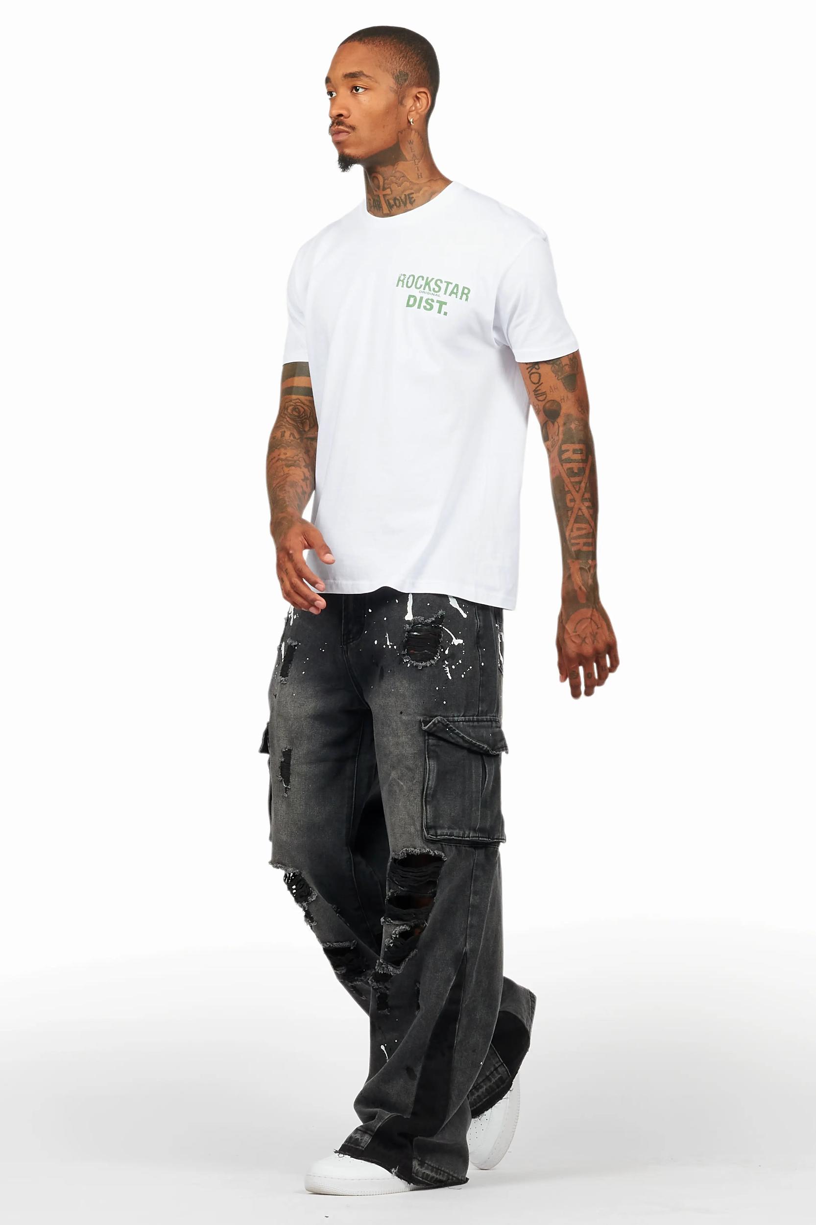 Dubaku Dark Grey Baggy Fit Jean Male Product Image