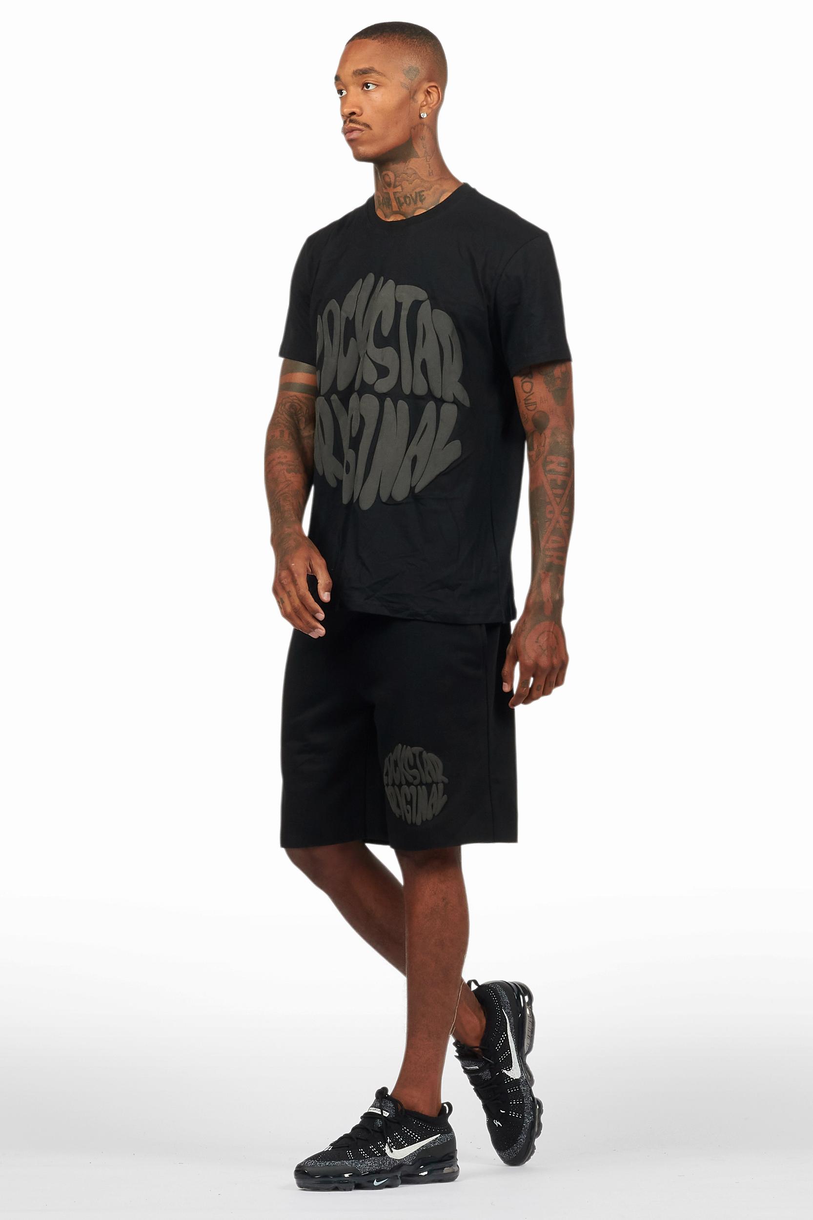 Thierry Black/Black T-Shirt/Short Set Male Product Image