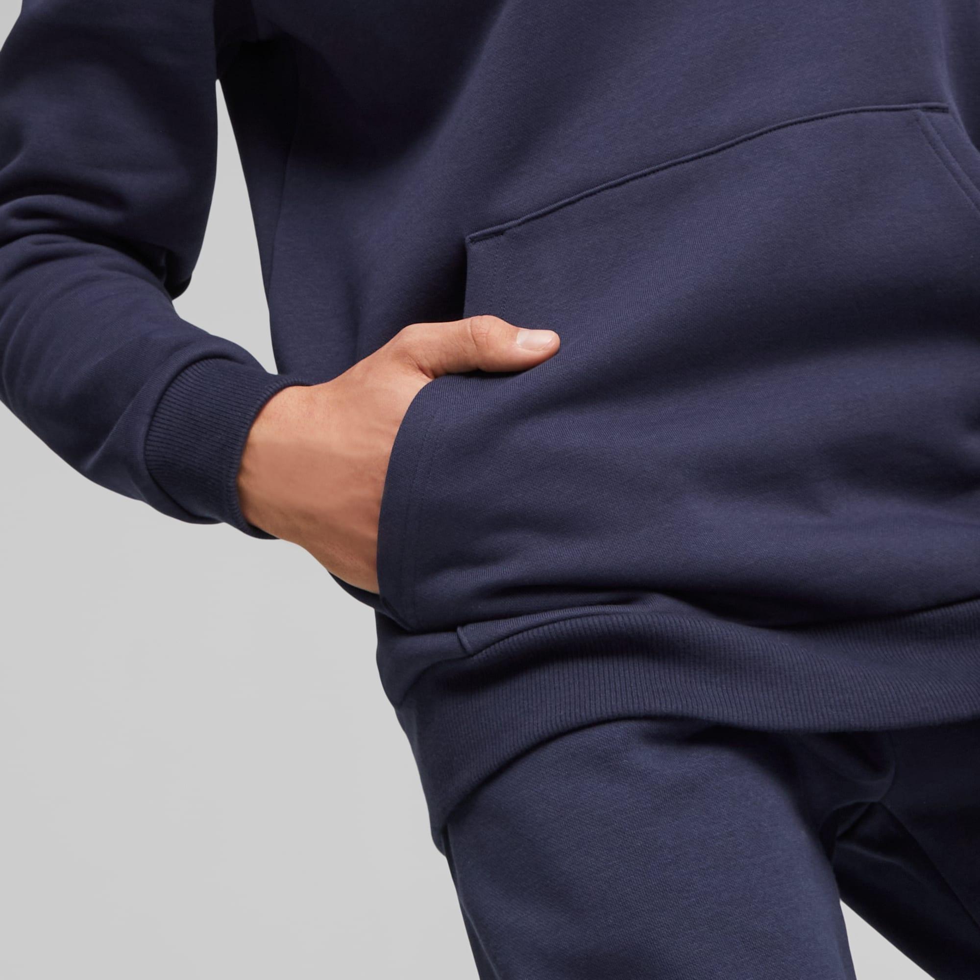 PUMA ESS+ Logo Lab Men's Hoodie in Dark Blue Product Image