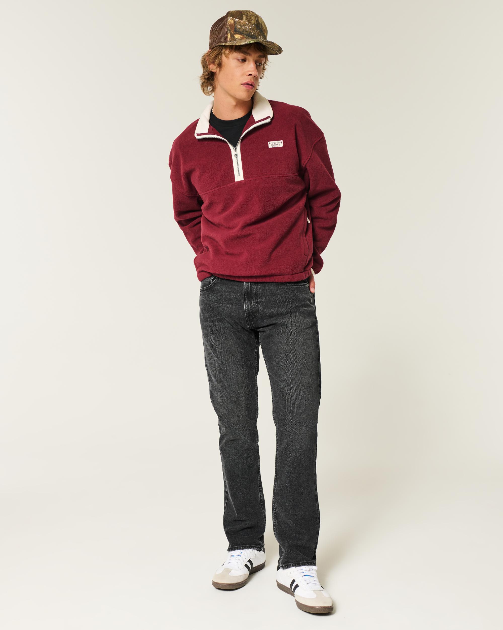 Washed Black Slim Straight Jeans Product Image