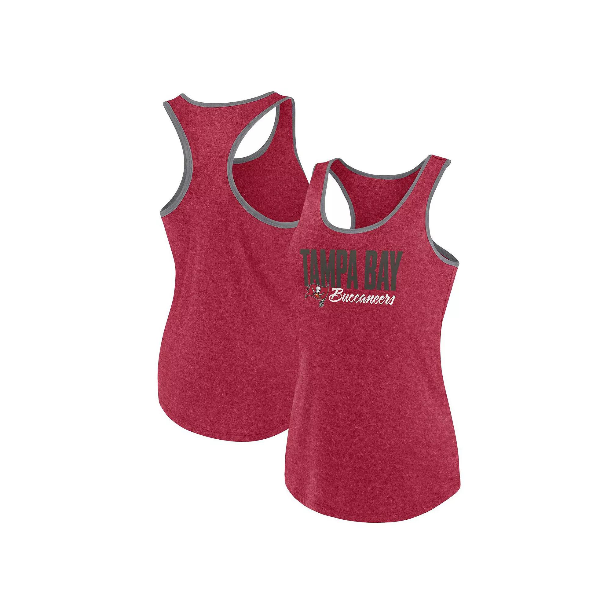 Women's Fanatics Heather Red Tampa Bay Buccaneers Plus Size Fuel Tank Top, Size: 2XL Product Image