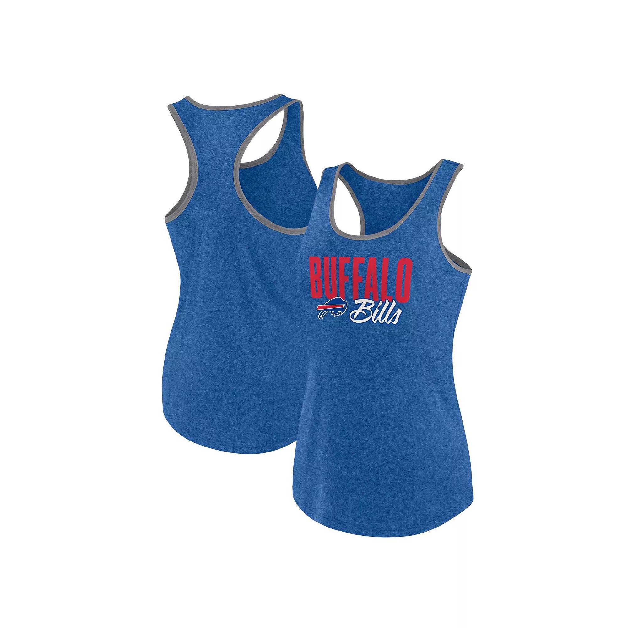 Women's Fanatics Heather Royal Buffalo Bills Plus Size Fuel Tank Top, Size: 1XL, Blue Product Image