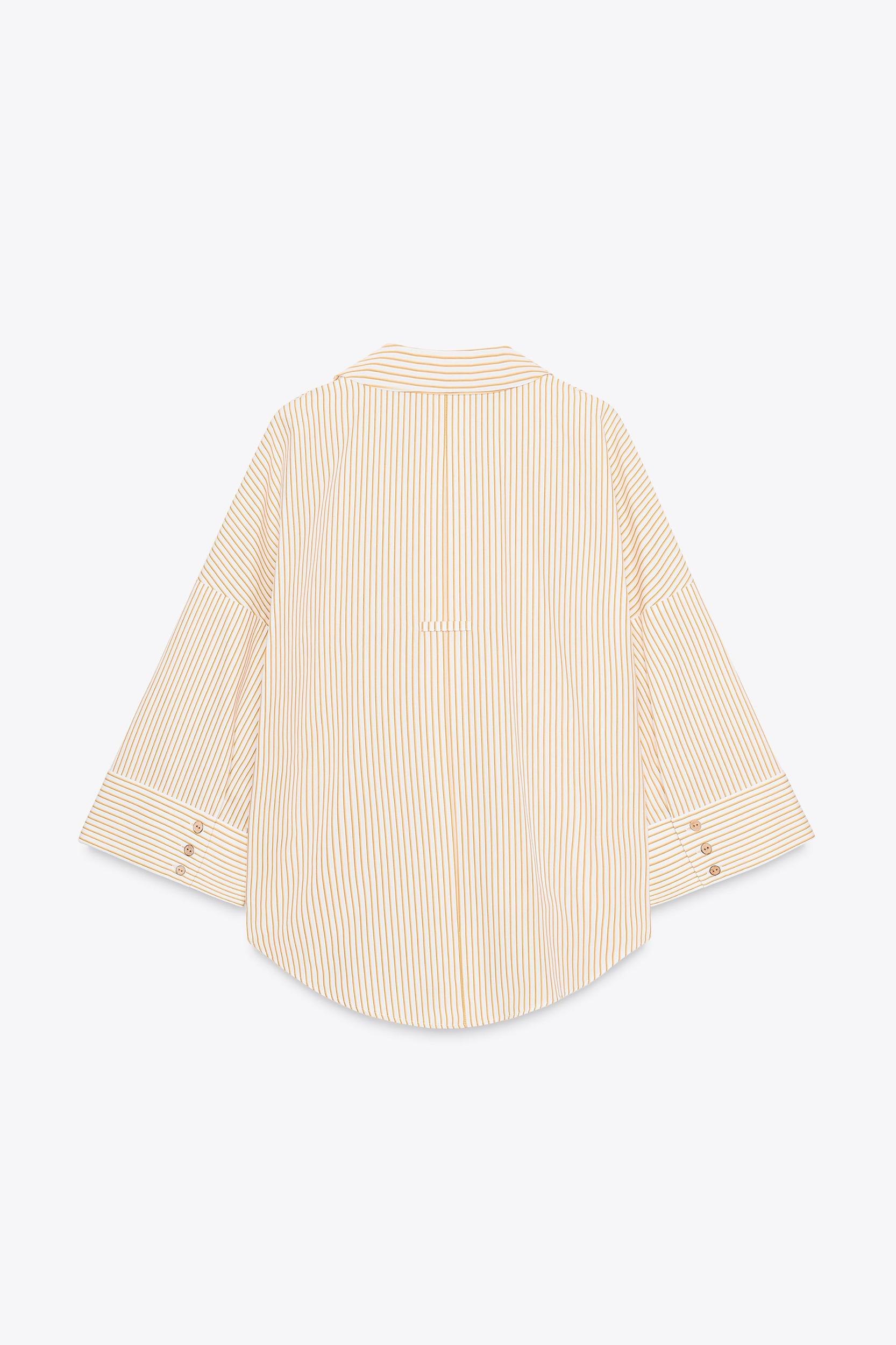 STRIPED POPLIN SHIRT WITH WIDE SLEEVES Product Image