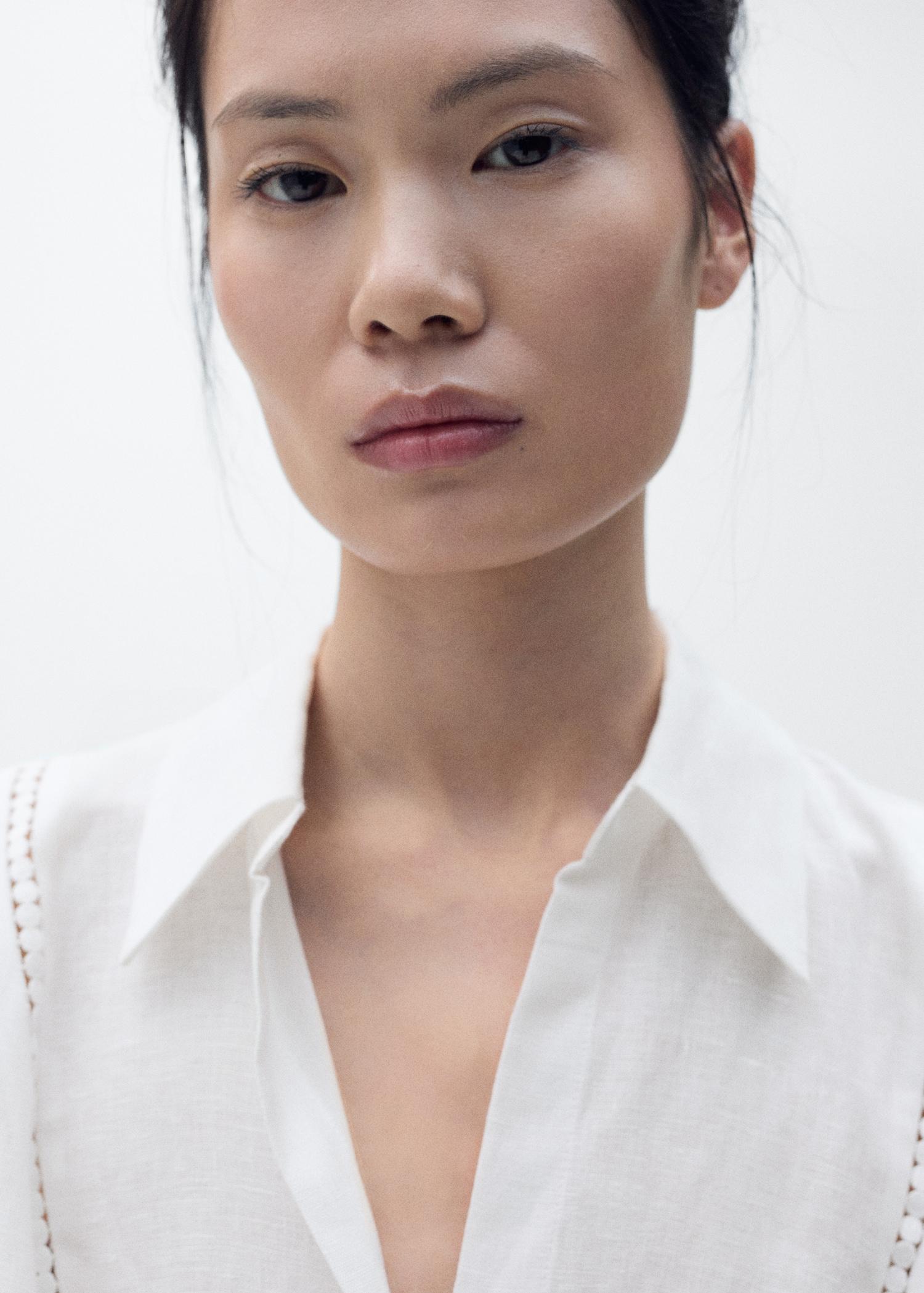 Belt linen dress - Women | MANGO USA Product Image