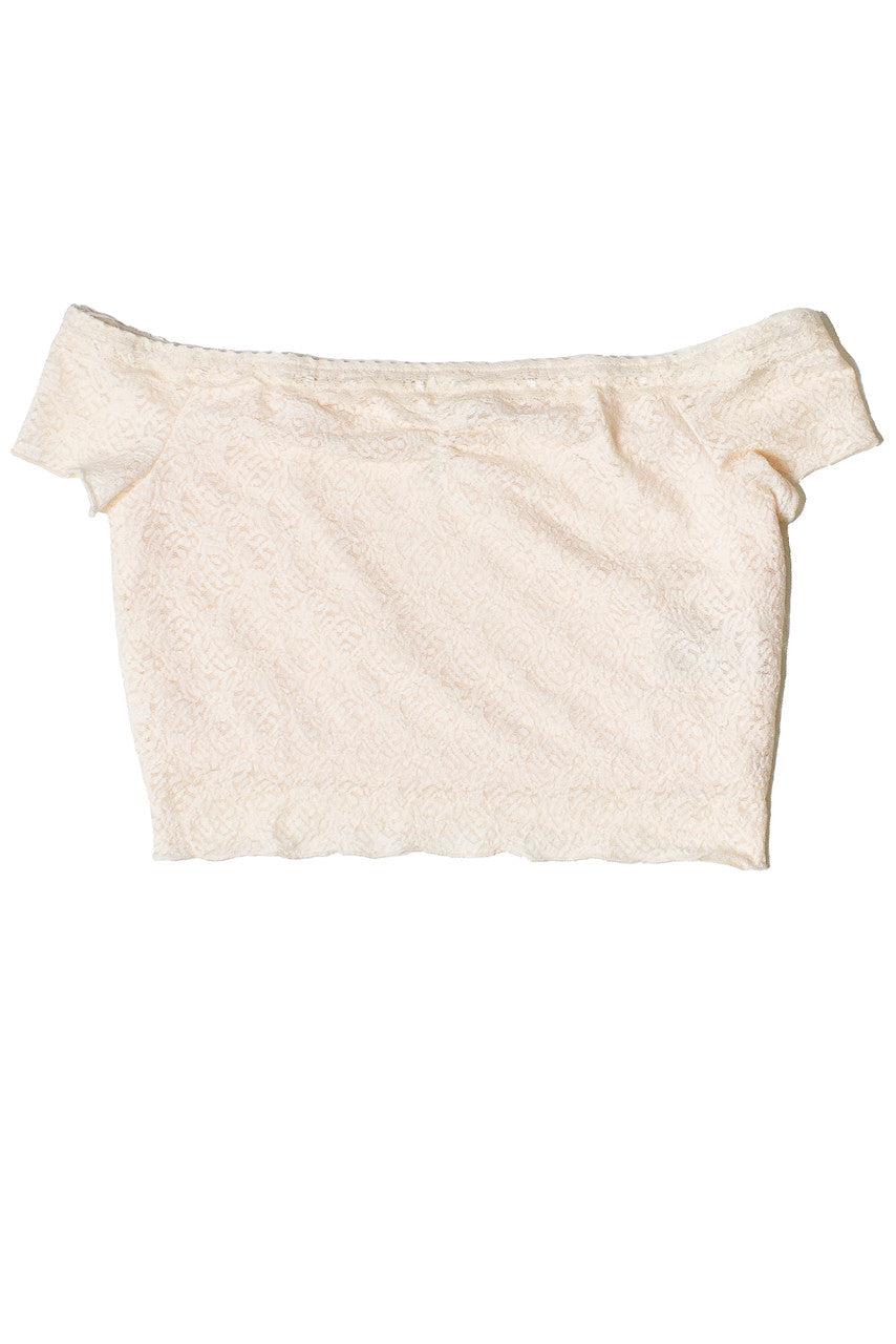 Lace Over The Shoulder Ruched Top Product Image