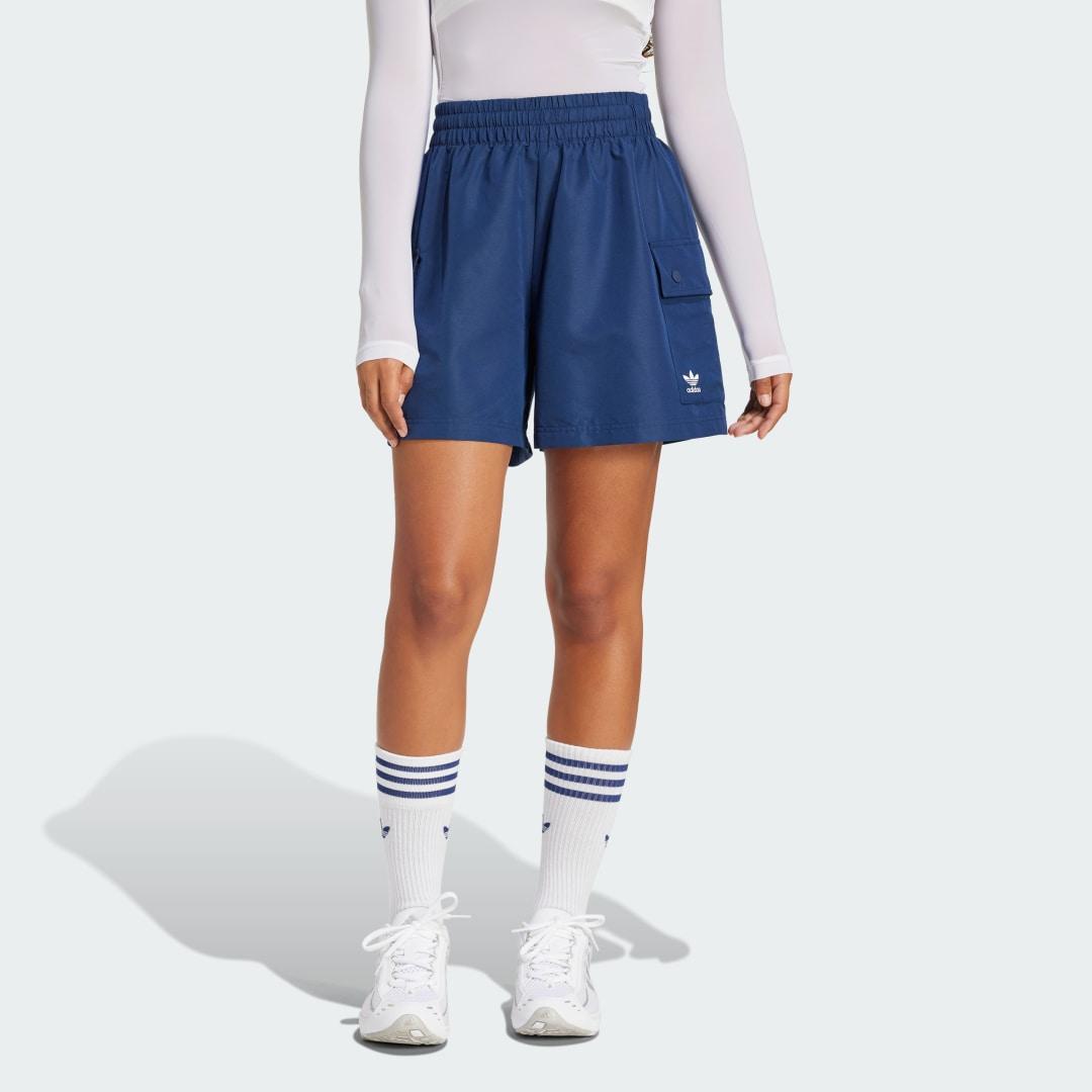 adidas Essentials Woven High-Waist Cargo Shorts Night Indigo M Womens Product Image