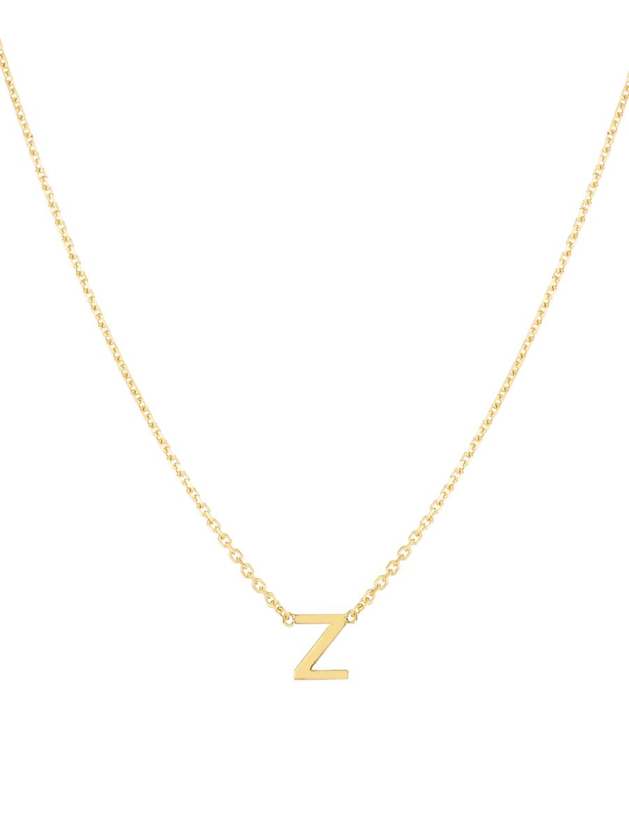 Womens 14K Yellow Gold Initial Pendant Necklace Product Image