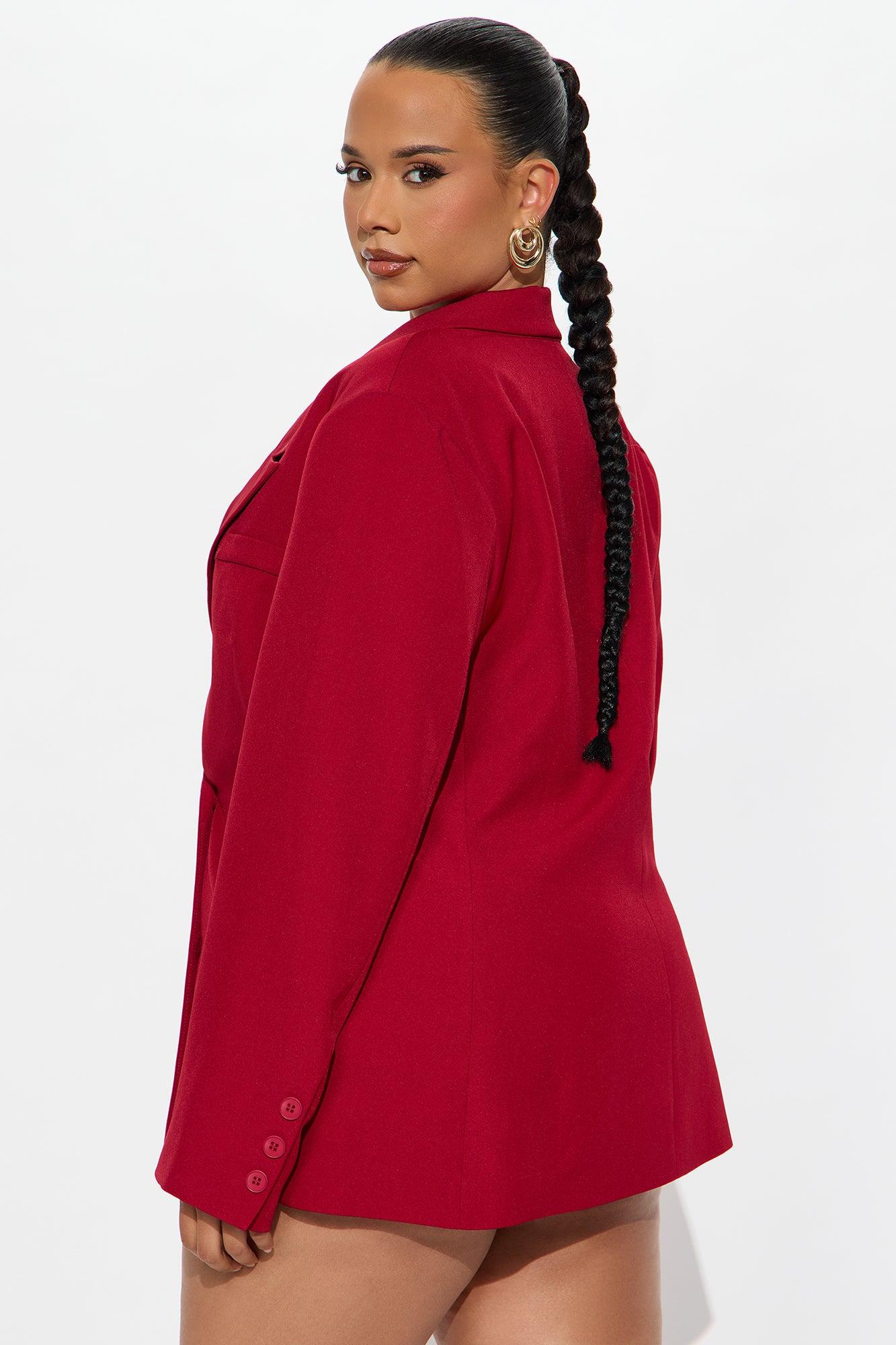 Chloe Double Breasted Blazer - Red Female Product Image