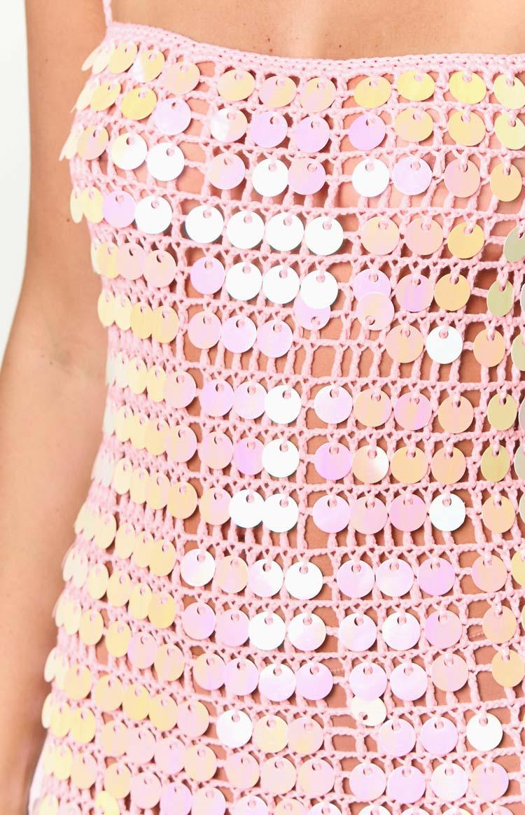 Glance Pink Sequin Strapless Maxi Dress Baby Product Image