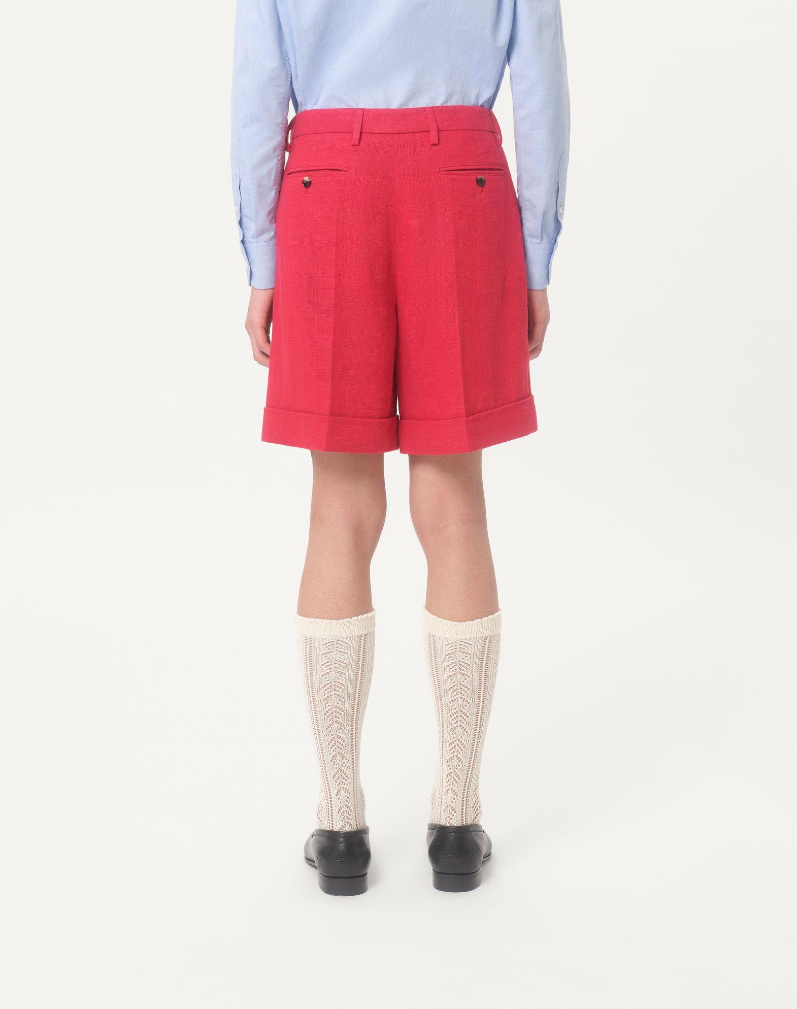 Cuffed Linen Bermuda Shorts Product Image