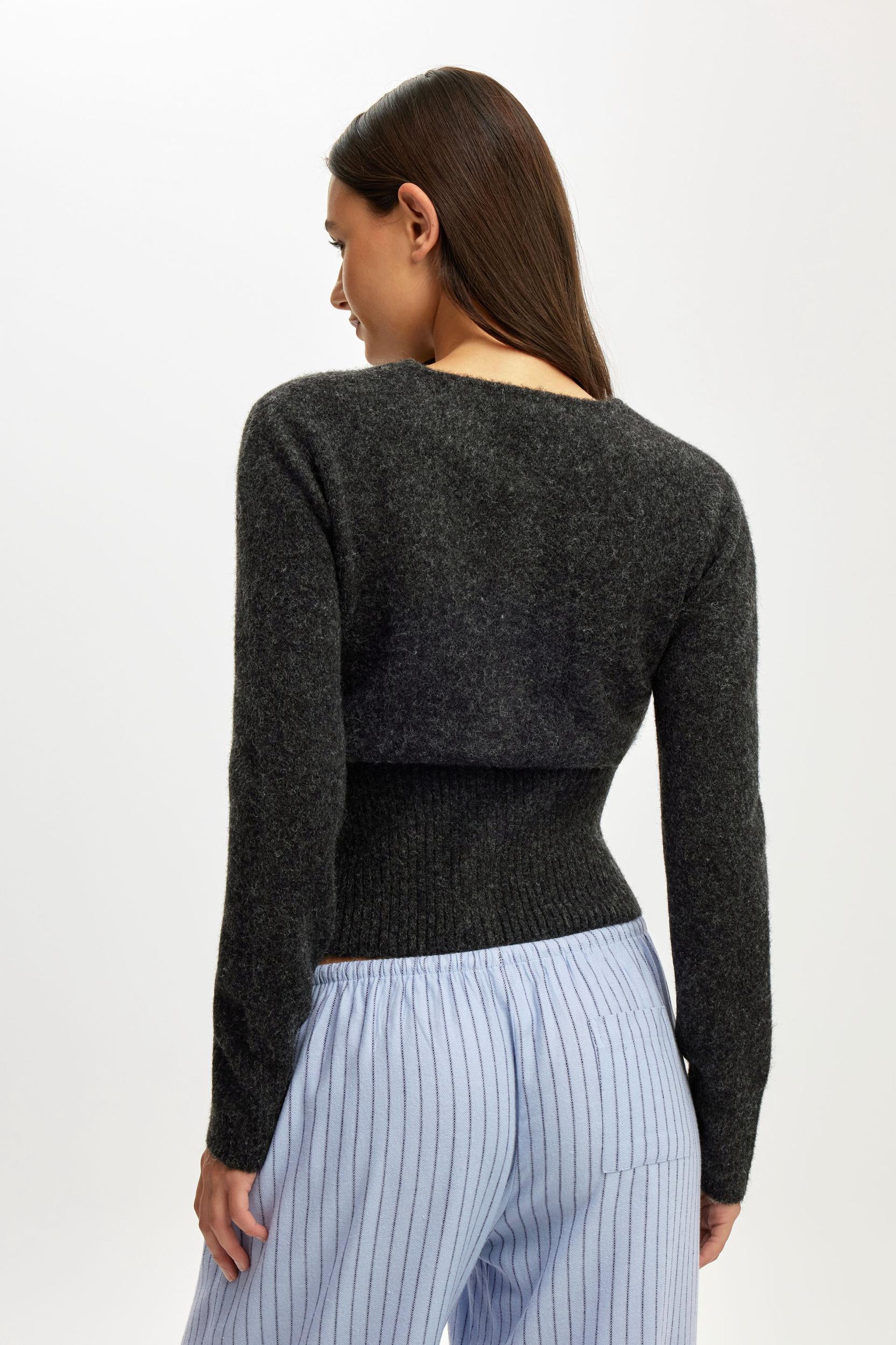 Fluffy Fitted Knit Cardi Product Image