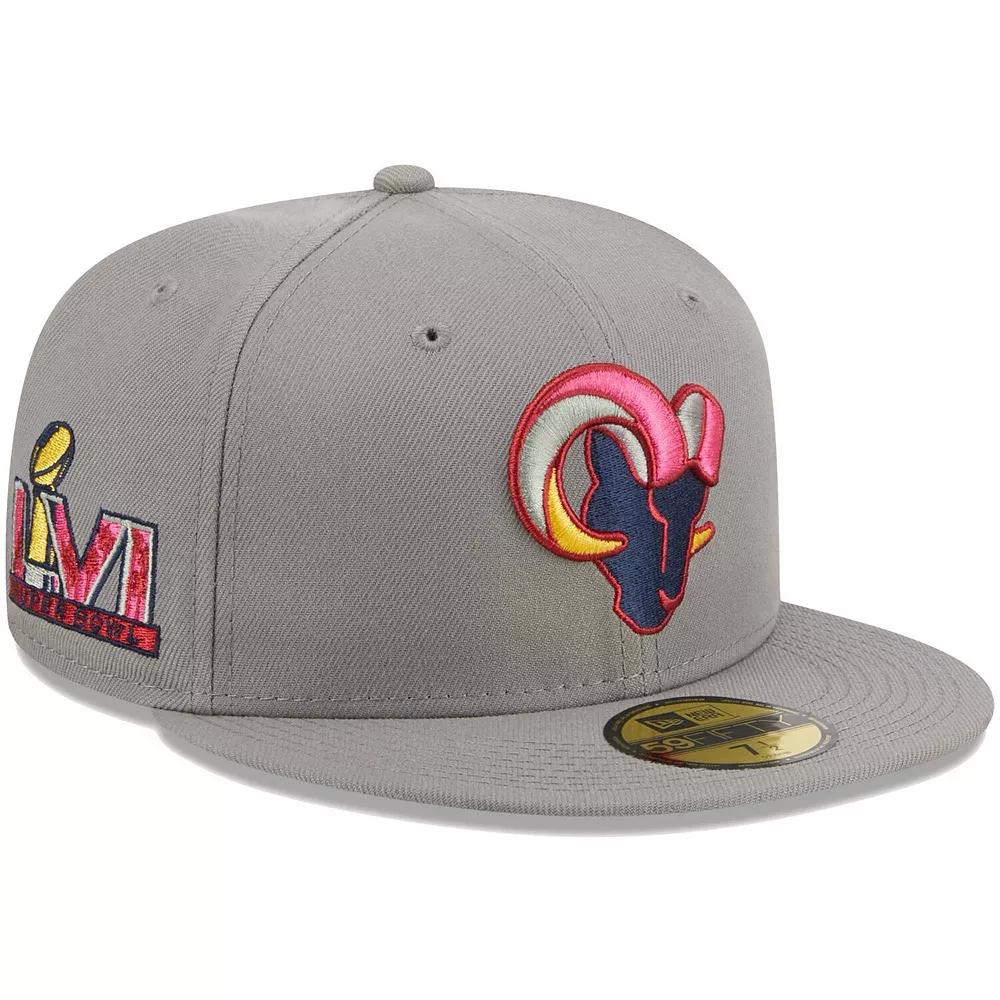 Men's New Era Gray Los Angeles Rams Color Pack 59FIFTY Fitted Hat, Size: 7 5/8, Grey Product Image