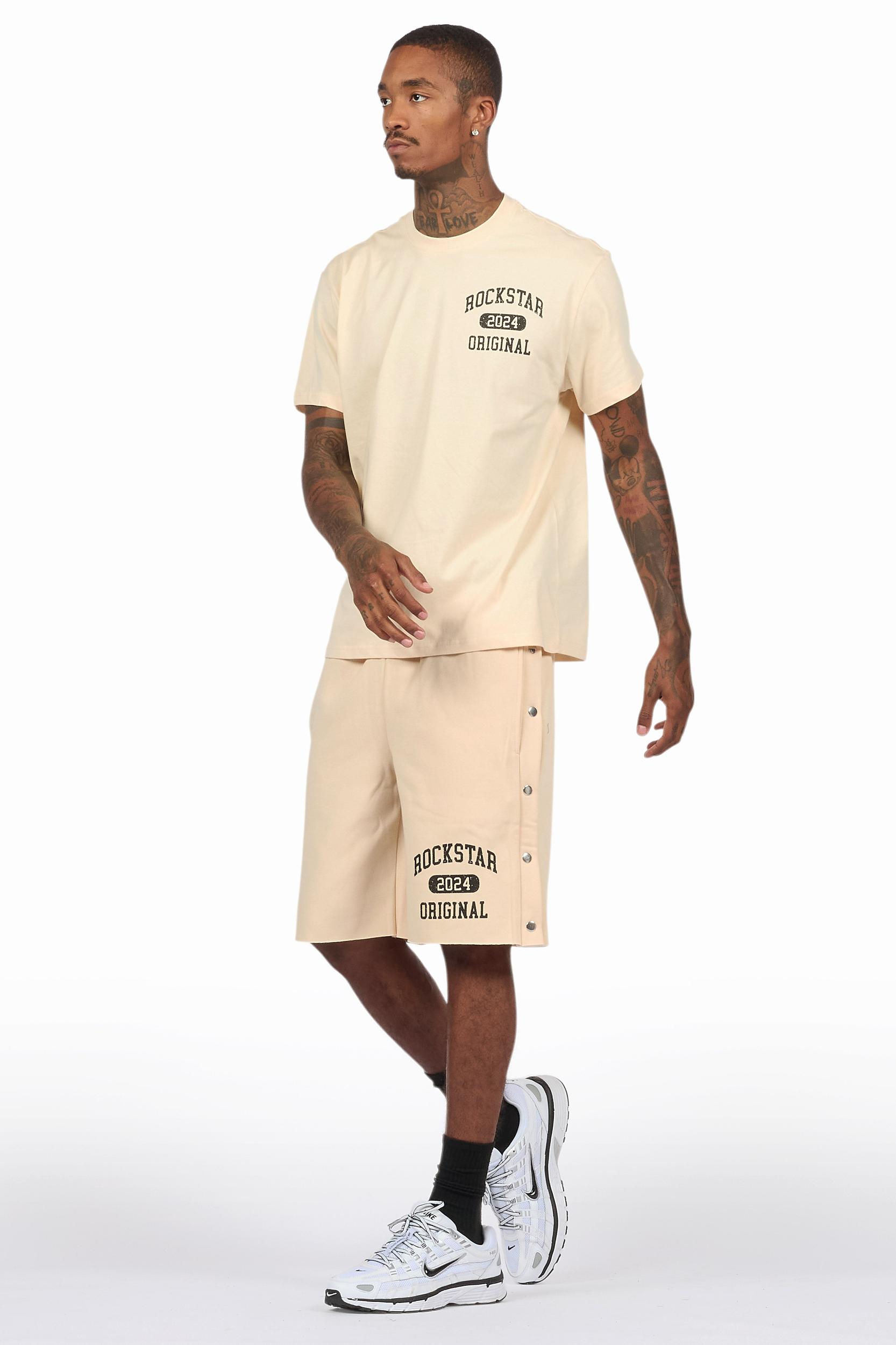 Lex Beige T-Shirt/Short Set Male Product Image