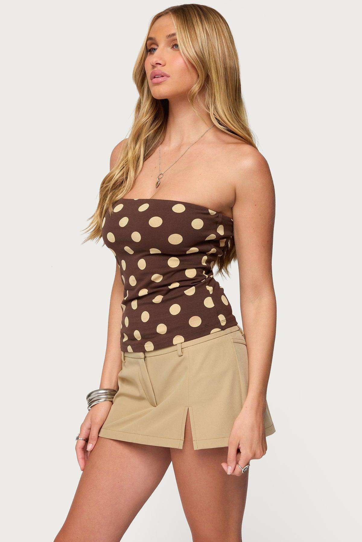 Polka Dot Built In Bra Tube Top Product Image