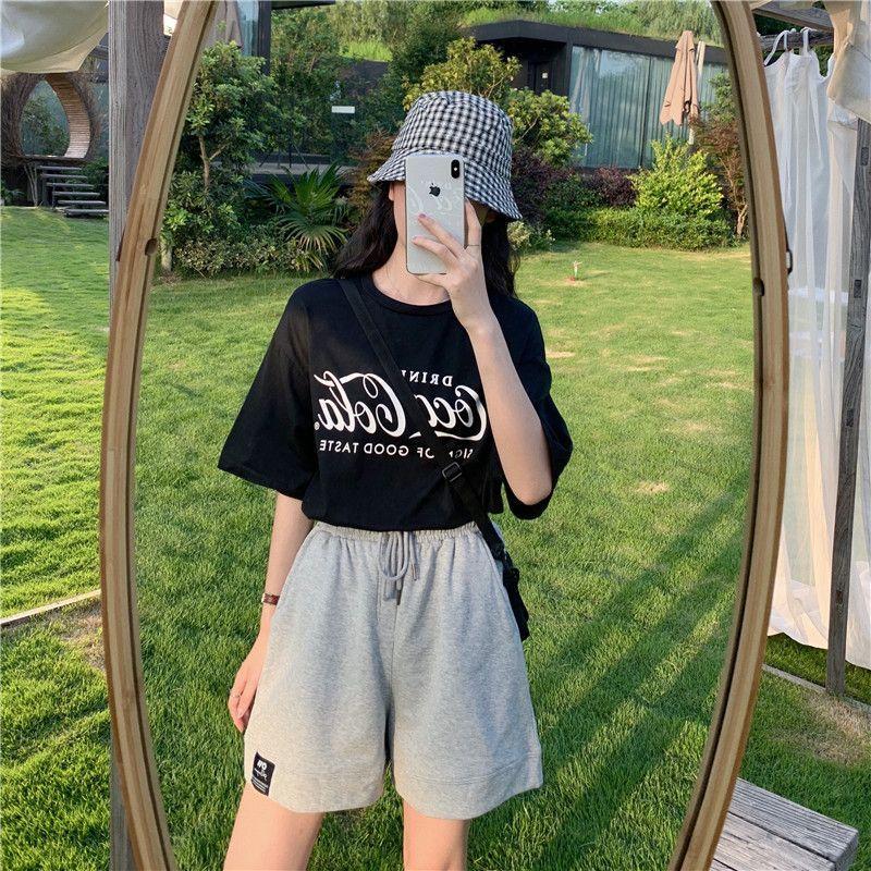 High Waist Wide-Leg Sweatshorts Product Image