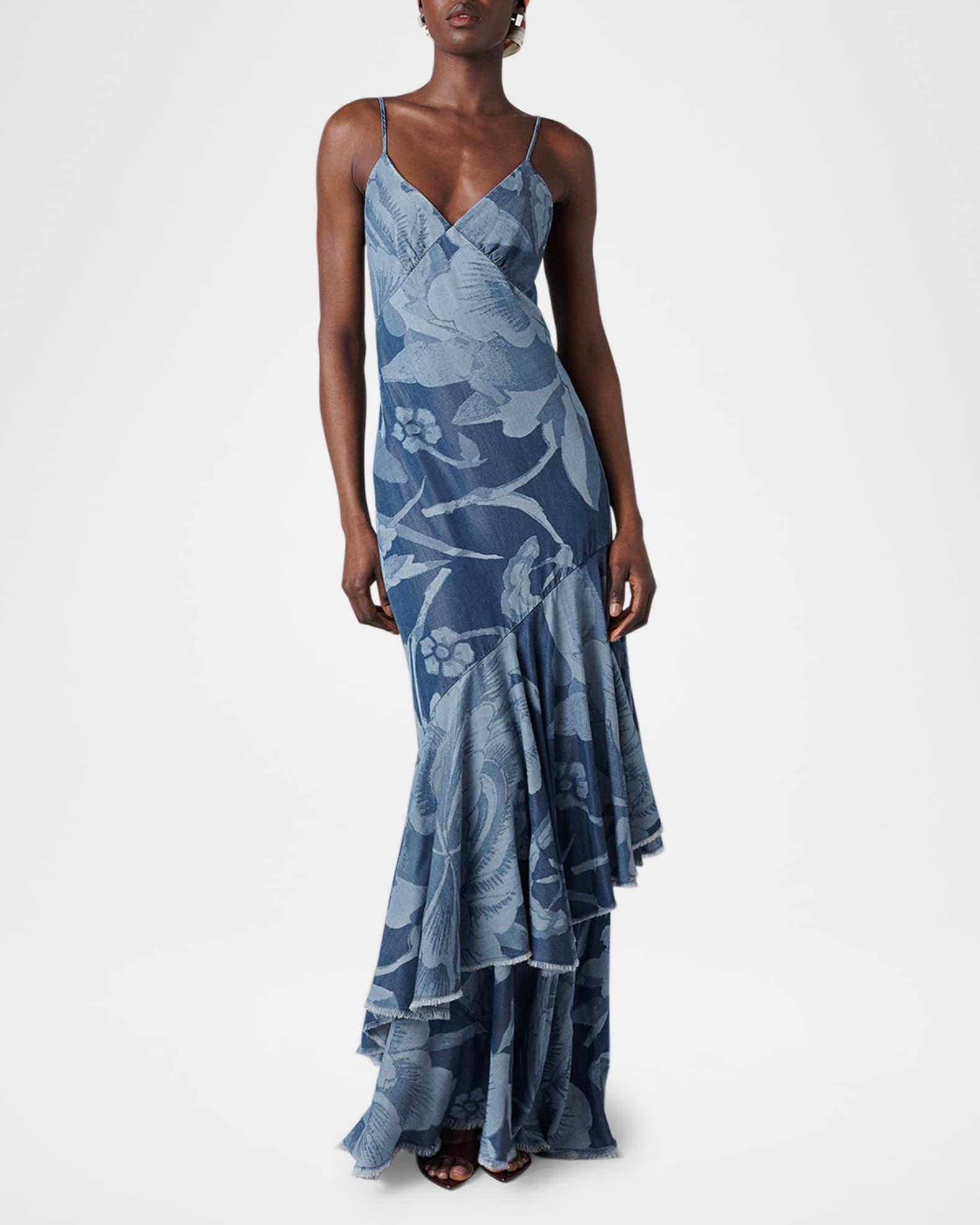 Luisa Floral-Print Ruffle Maxi Dress Product Image