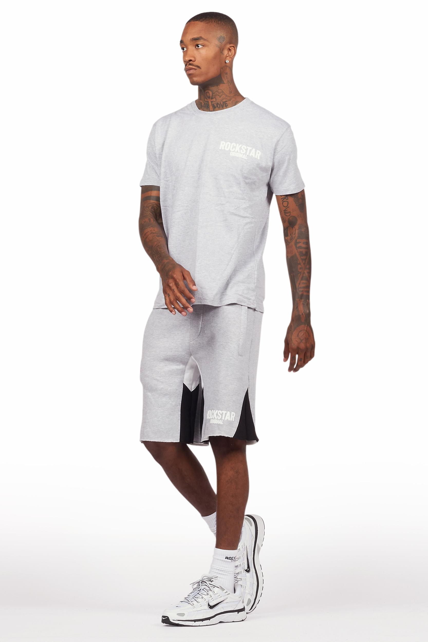 Sana Heather Grey Relaxed T-Shirt/Short Set Male Product Image