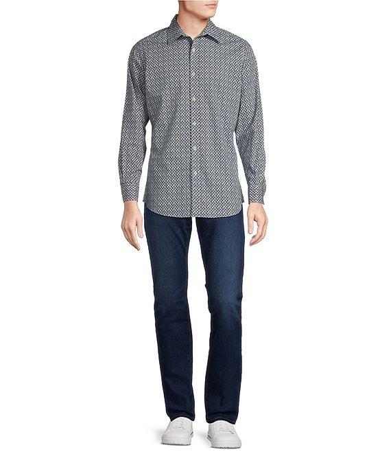 Cremieux Premium Denim Mini Geometric Print Stretch Long Sleeve Woven Shirt Product Image