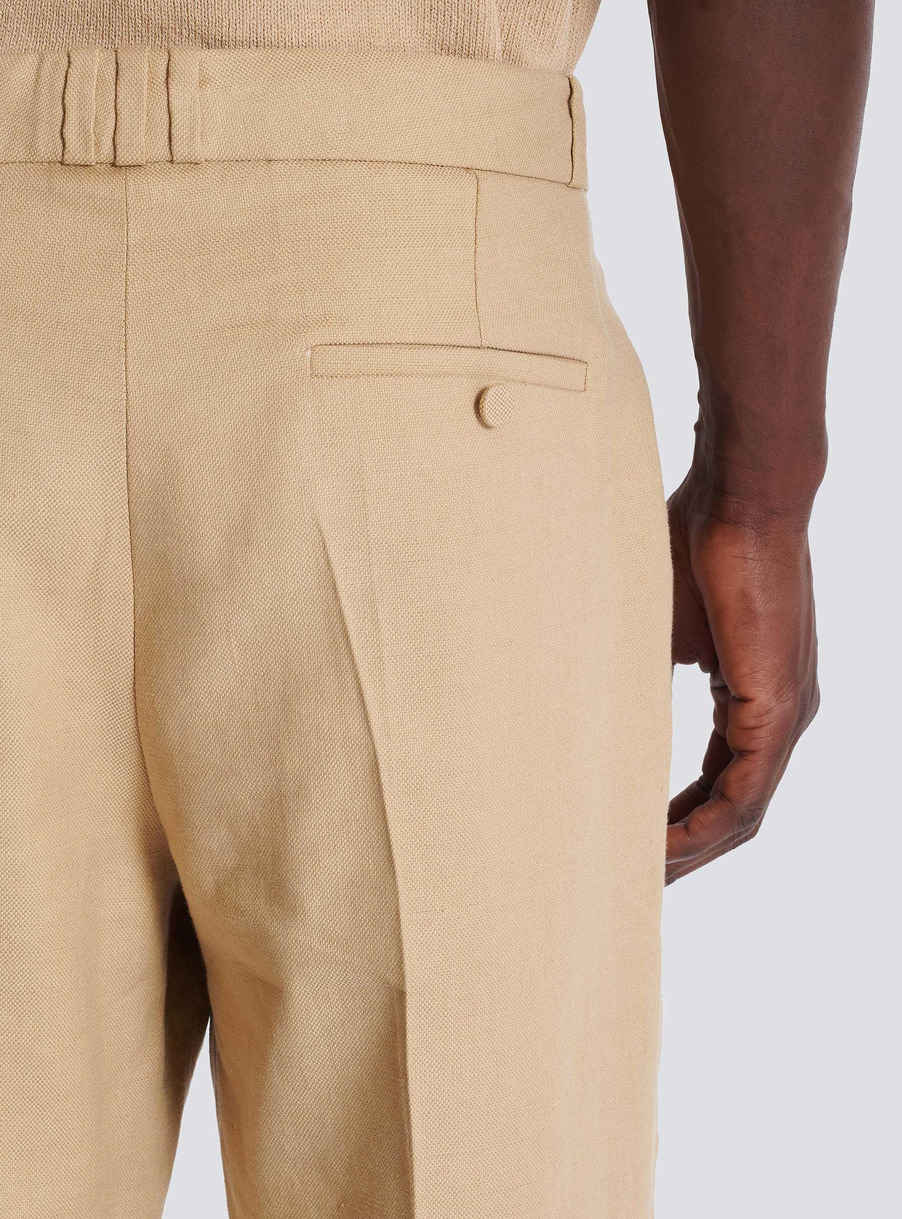 Straight-leg tailored canvas trousers Product Image