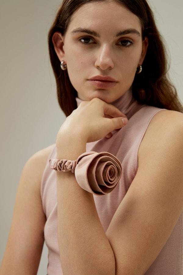 Rosette Silk Hair Scrunchie Product Image