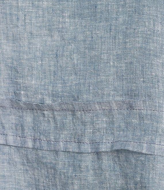 Bryn Walker Rimini Cross-Dyed Linen Round Neck 3/4 Sleeve Pintuck Coordinating Shirt Product Image