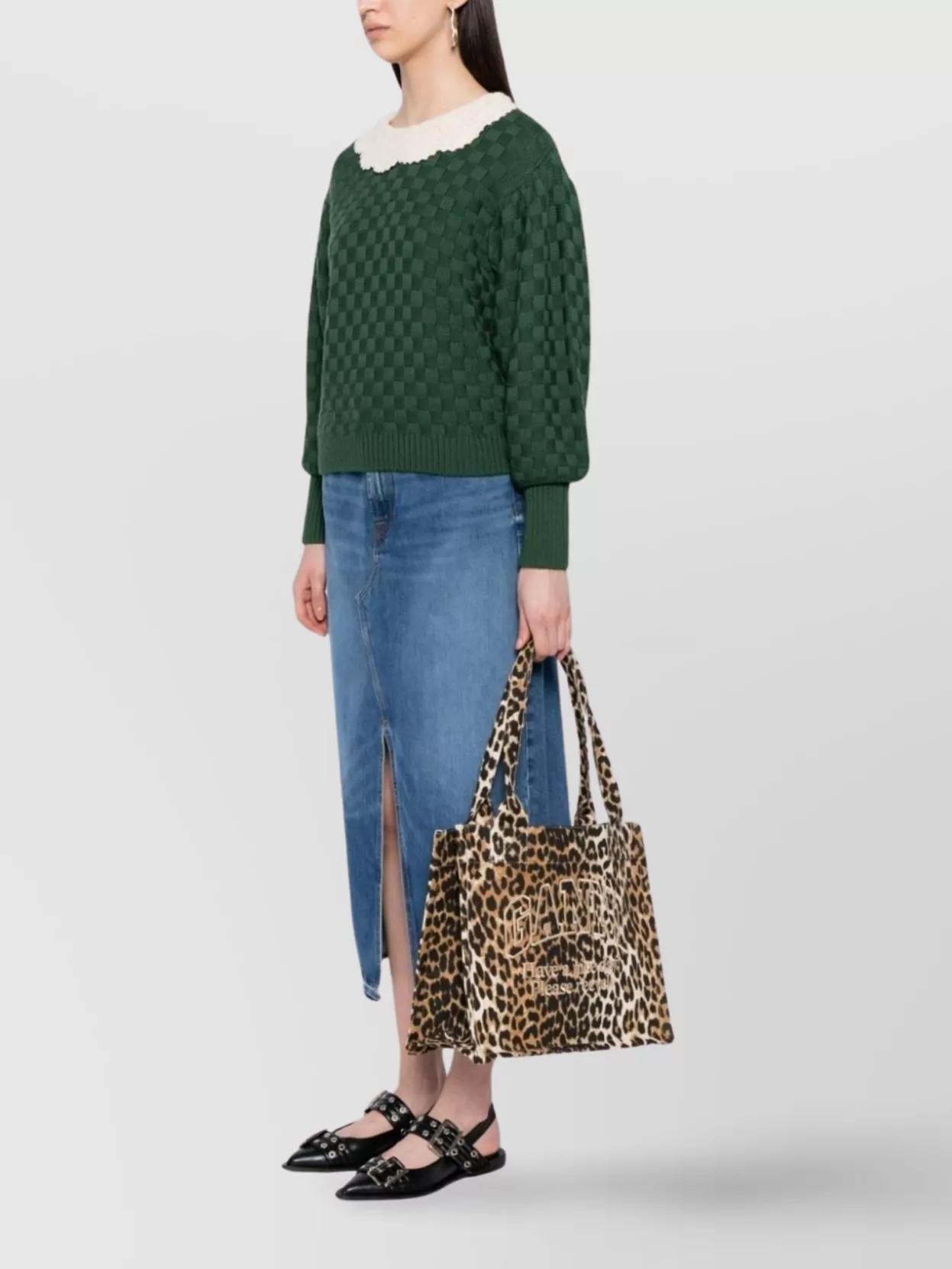 large leopard-print canvas tote bag Product Image