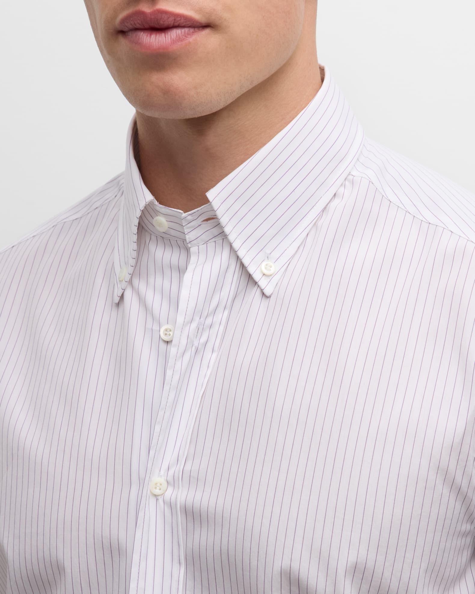 Men's Micro-Bacchetta Stripe Cotton Sport Shirt Product Image