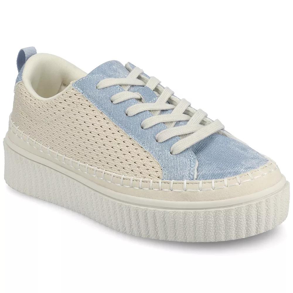 Journee Pazey Womens Casual Lace-Up Platform Sneakers Blue Product Image