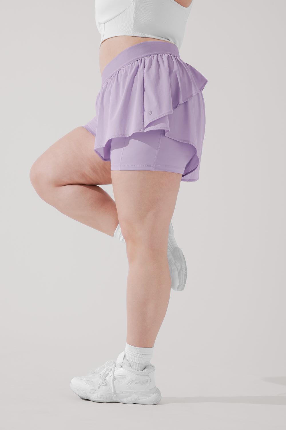 On the Run Ruffle Short - Lilac Product Image