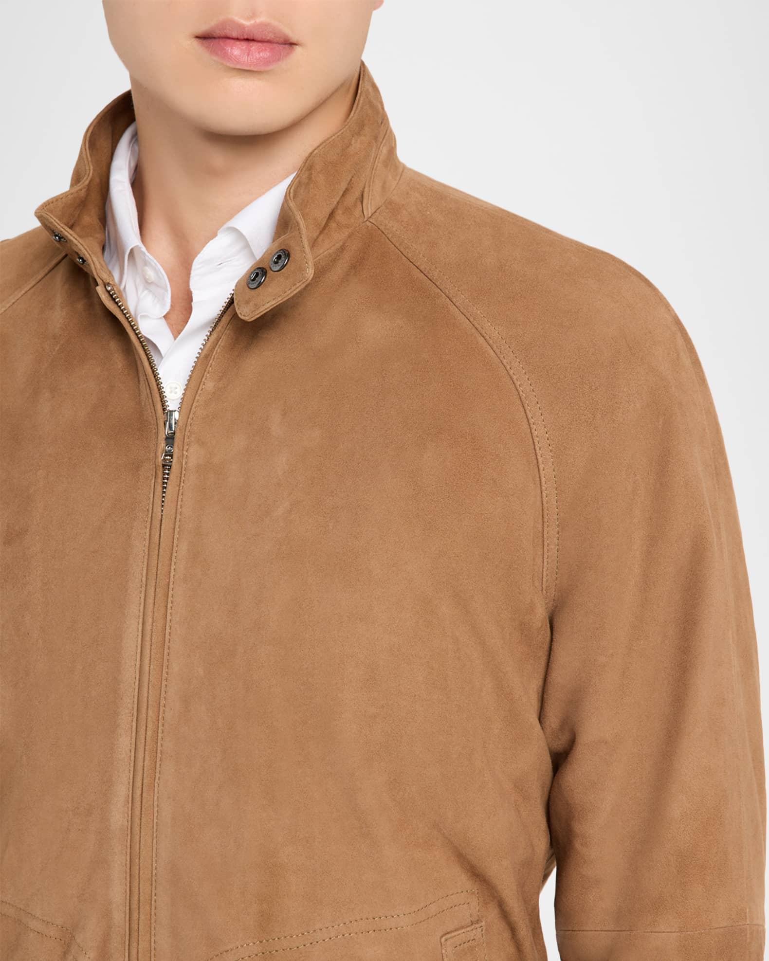 Men's Soho Stretch Suede Bomber Jacket Product Image