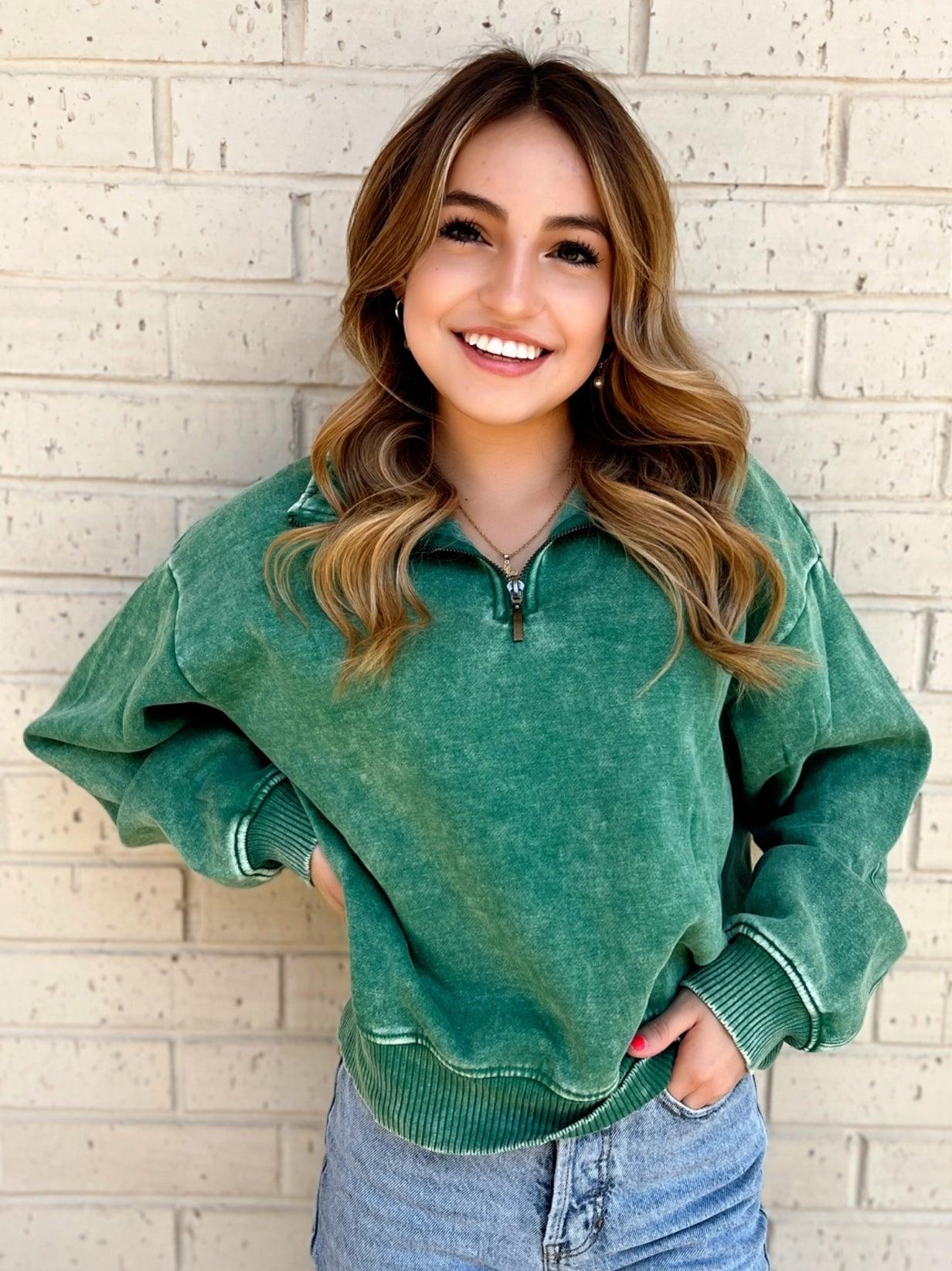 Find Out Half Zip Pullover - 4 colors Product Image