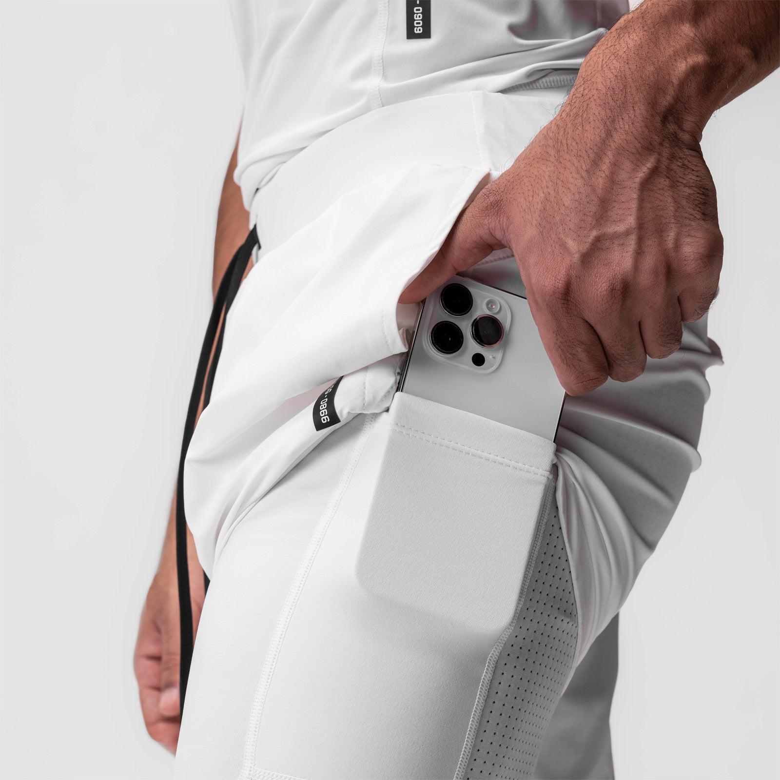 0866. Tetra-Lite® 7" Liner Short - White "Cyber"/White Male Product Image