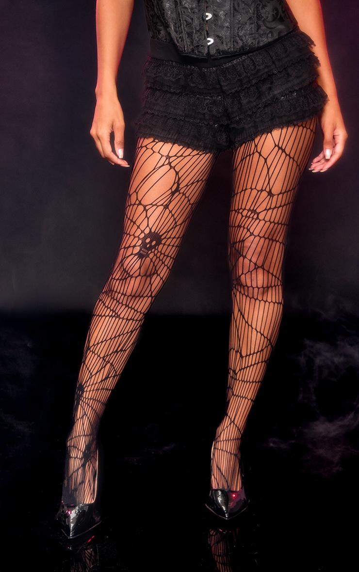 Black Distressed Sugar Skull Tights Product Image