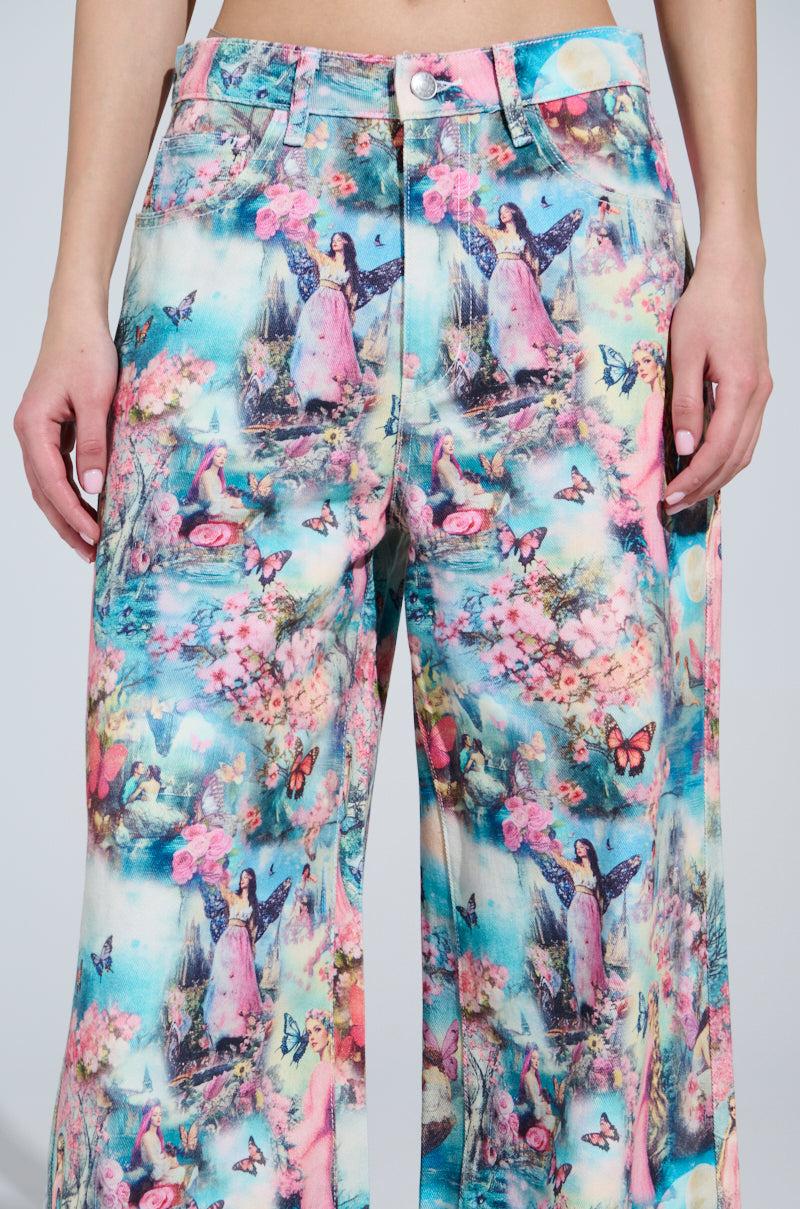 AKIRA Female Fantasy Printed Denim Pants | mall Product Image