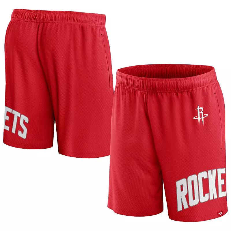 Men's Fanatics Branded Red Houston Rockets Free Throw Mesh Shorts,  Product Image